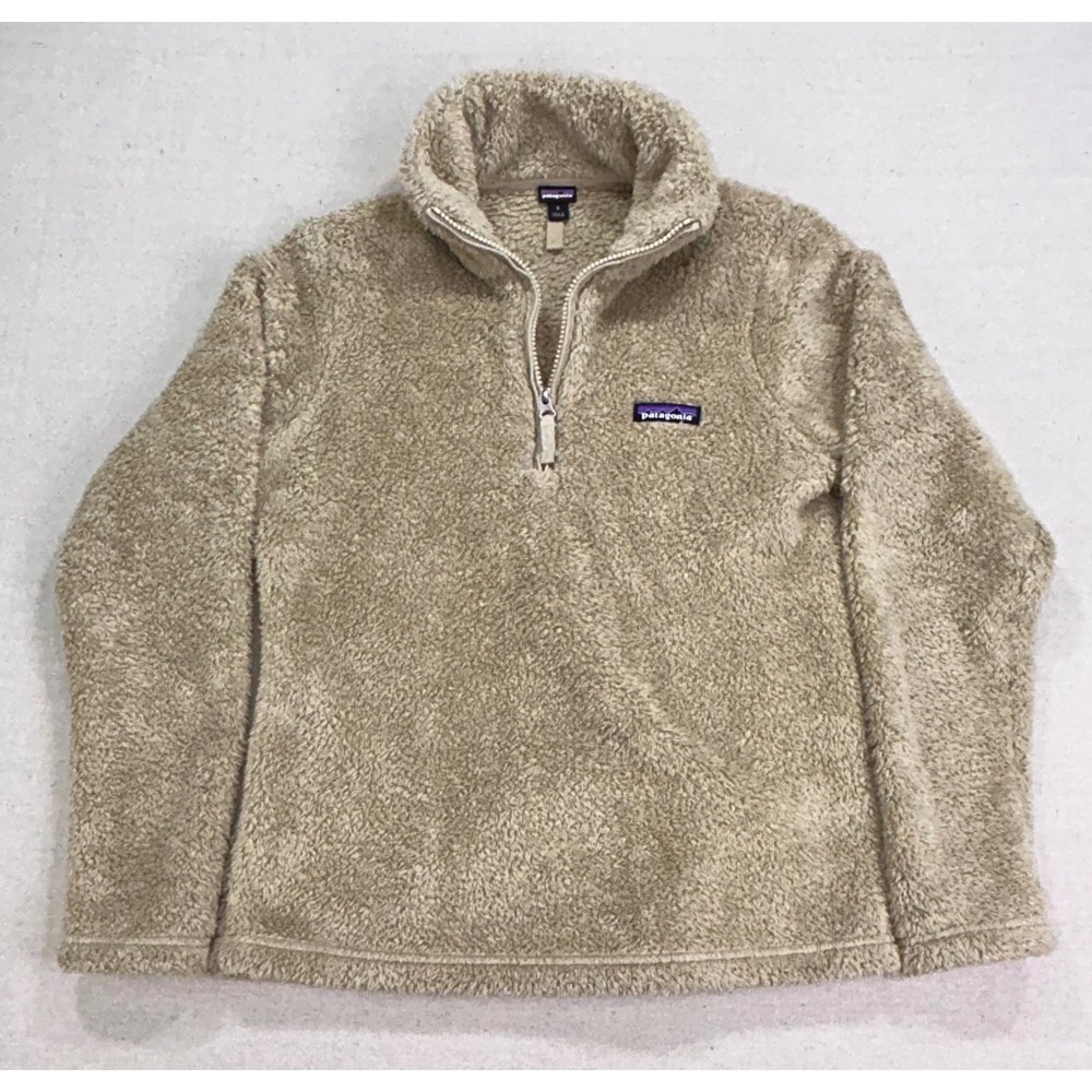 Patagonia Women's Small Los Gatos Quarter Zip Fleece Pullover Tan Beige